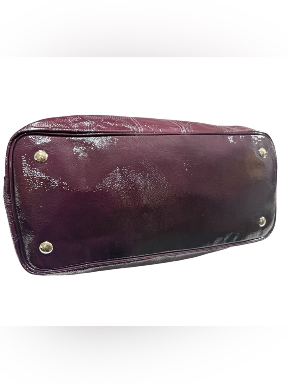 Coach Stitch Kisslock Carryall Satchel - Plum w/ Purse Pillow - Picture 6 of 7